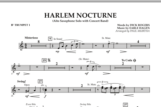 Harlem Nocturne (Alto Sax Solo with Band) - Bb Trumpet 1 (Concert Band) von Paul Murtha