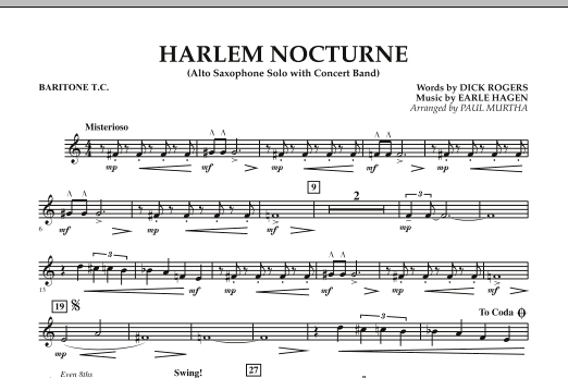 Harlem Nocturne (Alto Sax Solo with Band) - Baritone T.C. (Concert Band) von Paul Murtha
