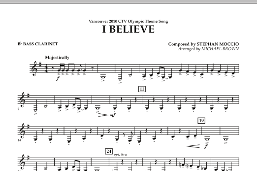I Believe (Vancouver 2010 CTV Olympic Theme Song) - Bb Bass Clarinet (Concert Band) von Michael Brown
