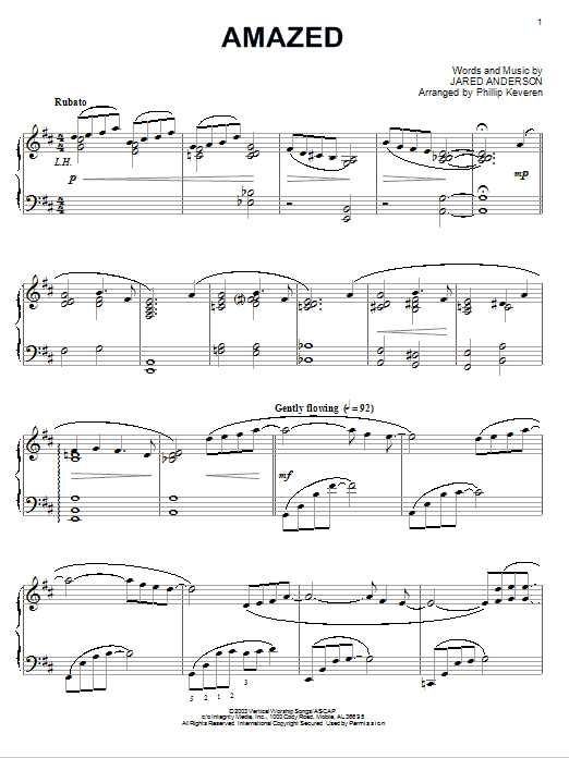 Amazed [Jazz version] (arr. Phillip Keveren) (Piano Solo) von Jared Anderson