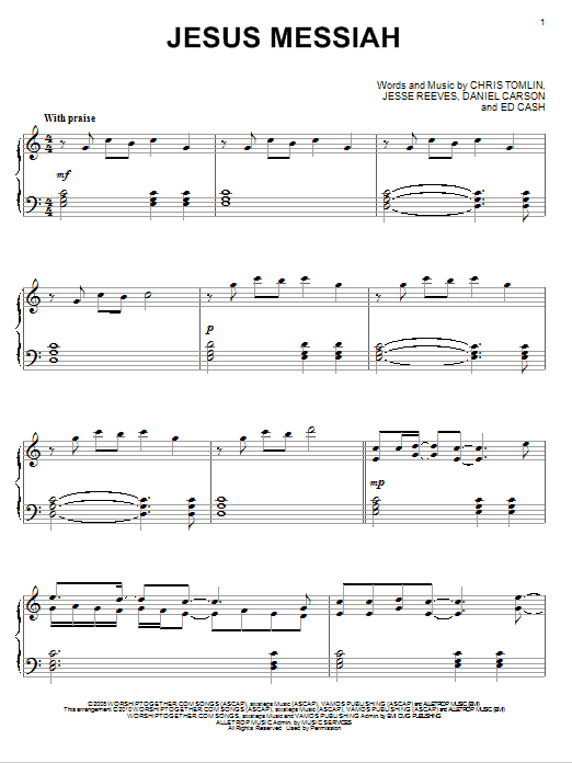 Jesus Messiah (Piano Solo) von Chris Tomlin