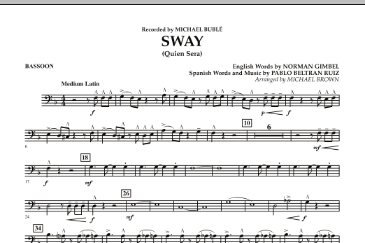 Sway (Quien Sera) - Bassoon (Concert Band) von Michael Brown