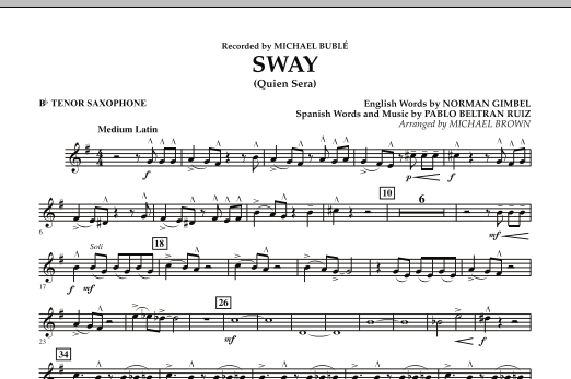 Sway (Quien Sera) - Bb Tenor Saxophone (Concert Band) von Michael Brown