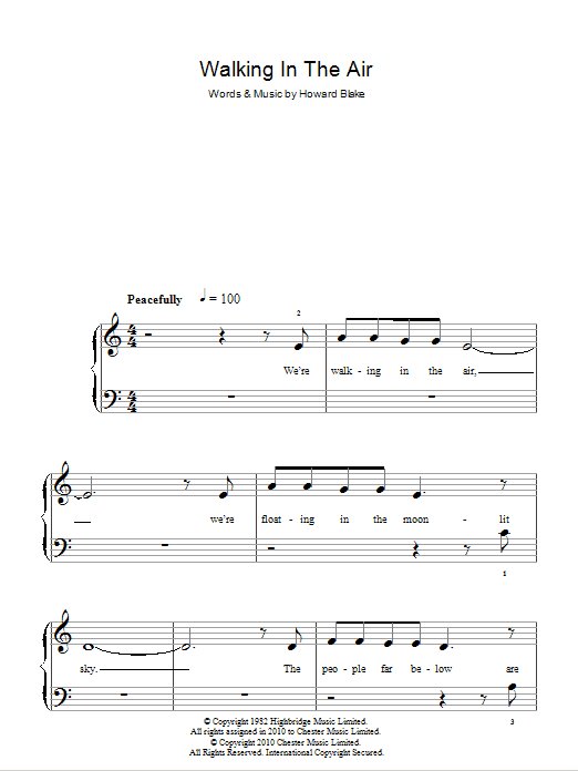 Walking In The Air (theme from The Snowman) (Easy Piano) von Howard Blake