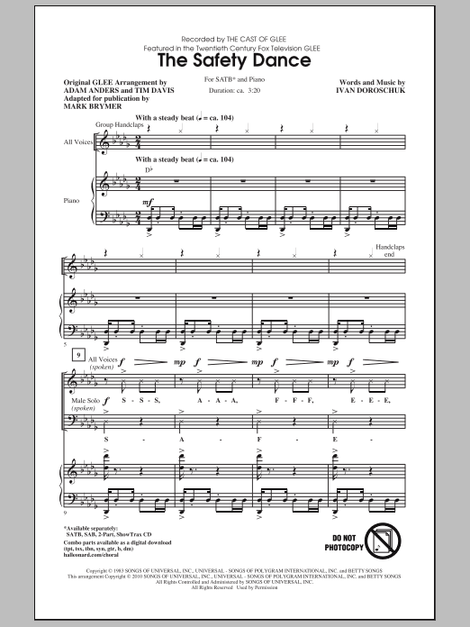 The Safety Dance (SATB Choir) von Mark Brymer