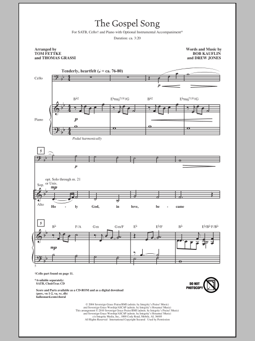 The Gospel Song (SATB Choir) von Tom Fettke