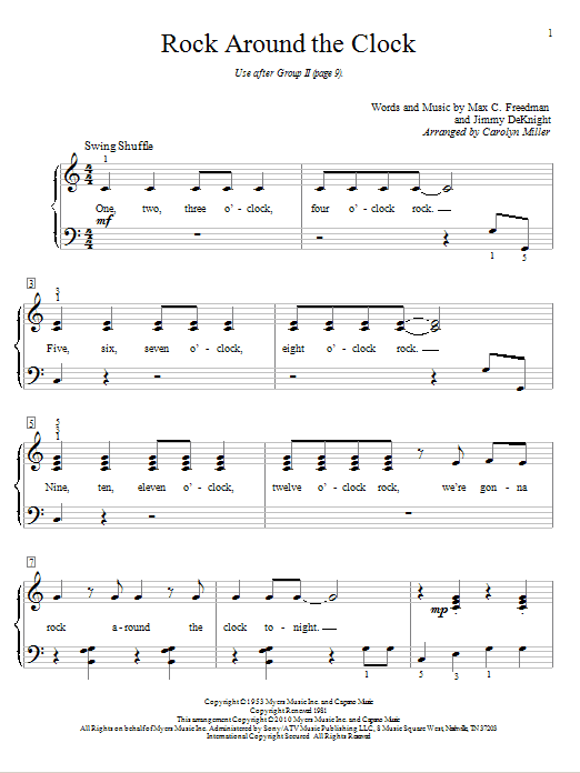 Rock Around The Clock (Educational Piano) von Bill Haley & His Comets