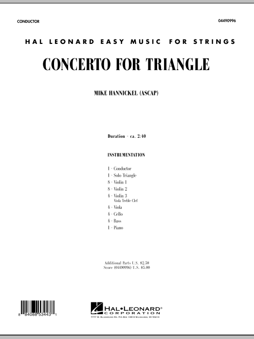 Concerto For Triangle - Full Score (Orchestra) von Mike Hannickel