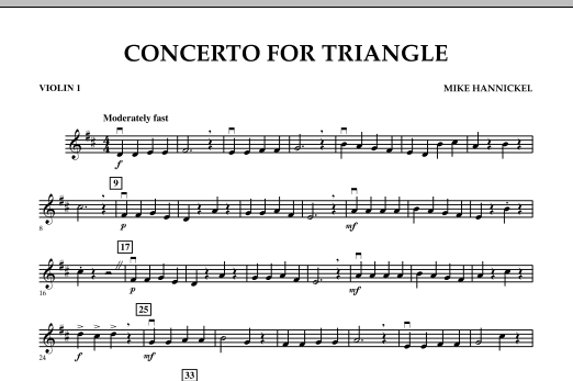 Concerto For Triangle - Violin 1 (Orchestra) von Mike Hannickel