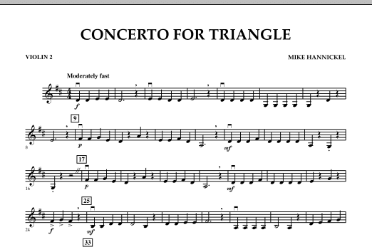 Concerto For Triangle - Violin 2 (Orchestra) von Mike Hannickel
