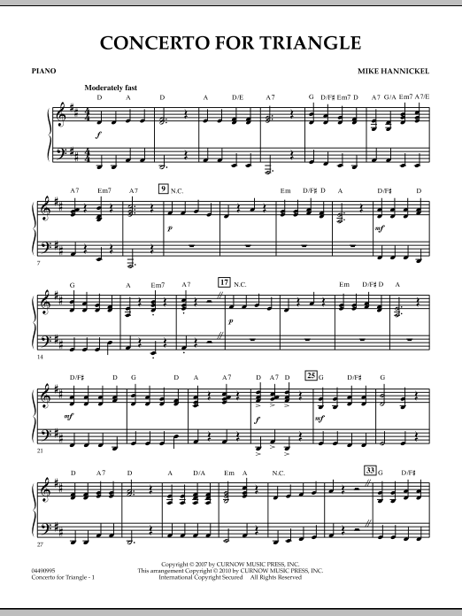 Concerto For Triangle - Piano (Orchestra) von Mike Hannickel