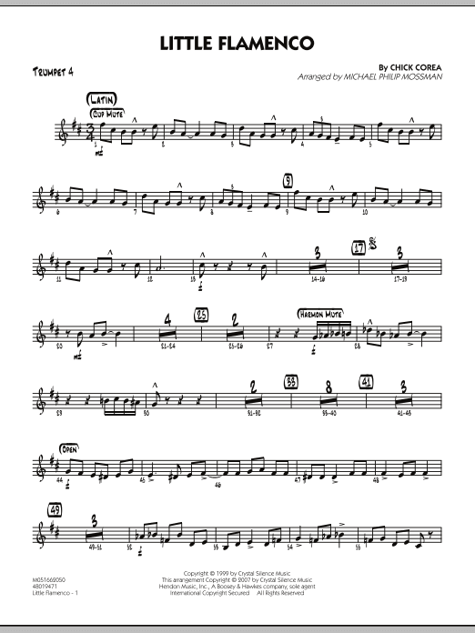 Little Flamenco - Trumpet 4 (Jazz Ensemble) von Michael Philip Mossman