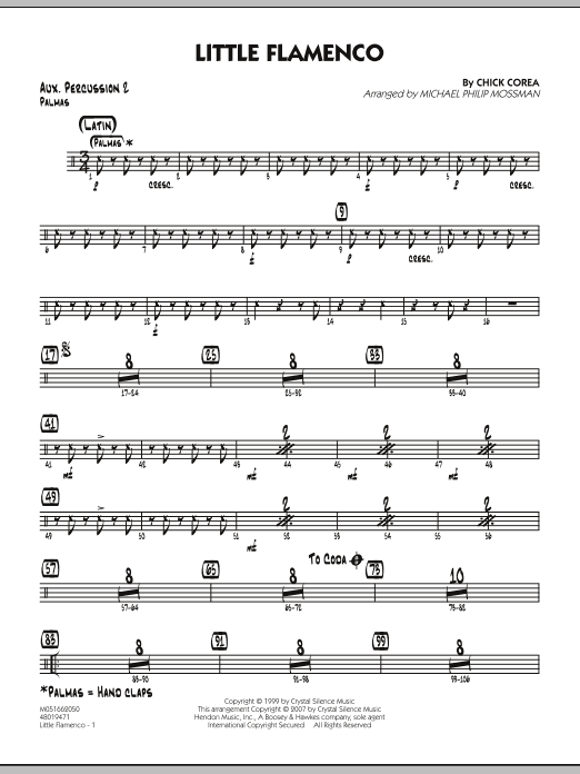 Little Flamenco - Aux. Percussion 2 (Jazz Ensemble) von Michael Philip Mossman