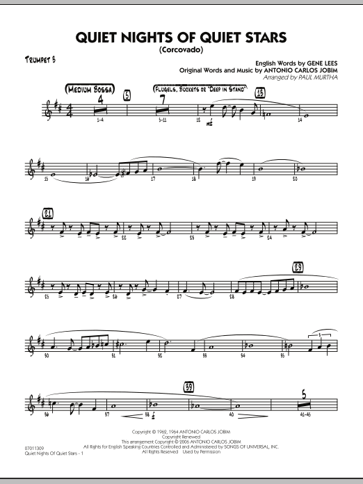 Quiet Nights Of Quiet Stars (Corcovado) - Trumpet 3 (Jazz Ensemble) von Paul Murtha