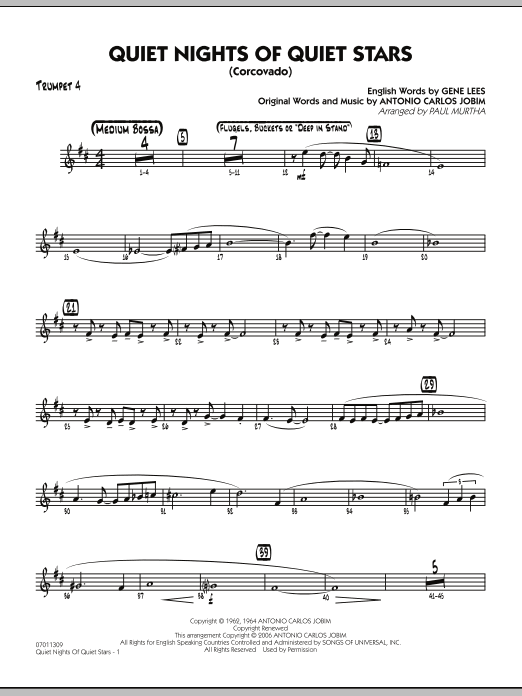Quiet Nights Of Quiet Stars (Corcovado) - Trumpet 4 (Jazz Ensemble) von Paul Murtha