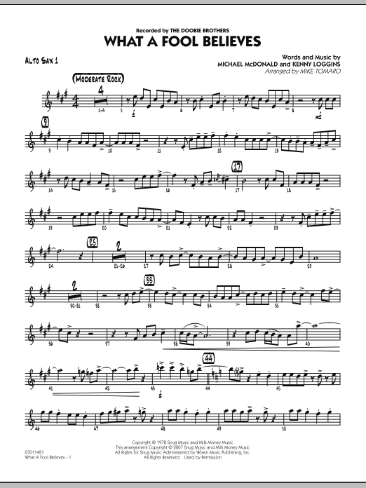 What A Fool Believes - Alto Sax 1 (Jazz Ensemble) von Mike Tomaro