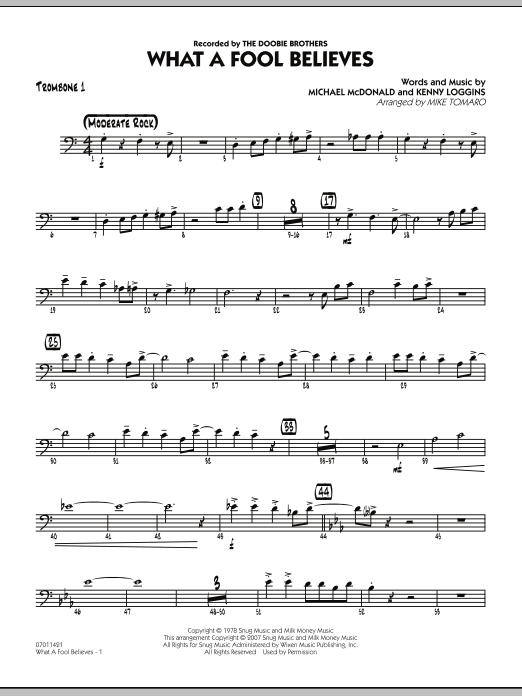 What A Fool Believes - Trombone 1 (Jazz Ensemble) von Mike Tomaro