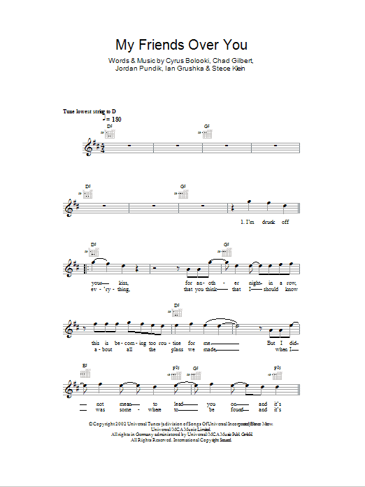 My Friends Over You (Lead Sheet / Fake Book) von New Found Glory