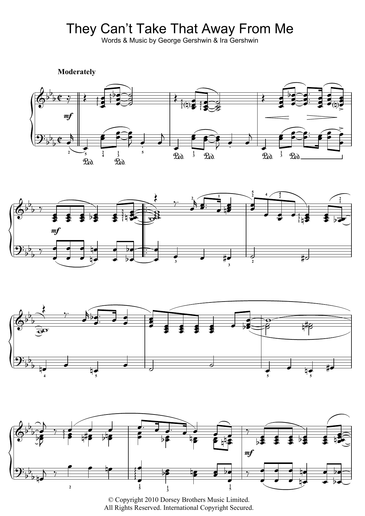 They Can't Take That Away From Me (Easy Piano) von George Gershwin