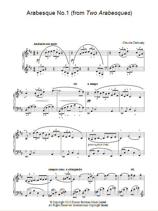 Arabesque No. 1 (Easy Piano) von Claude Debussy