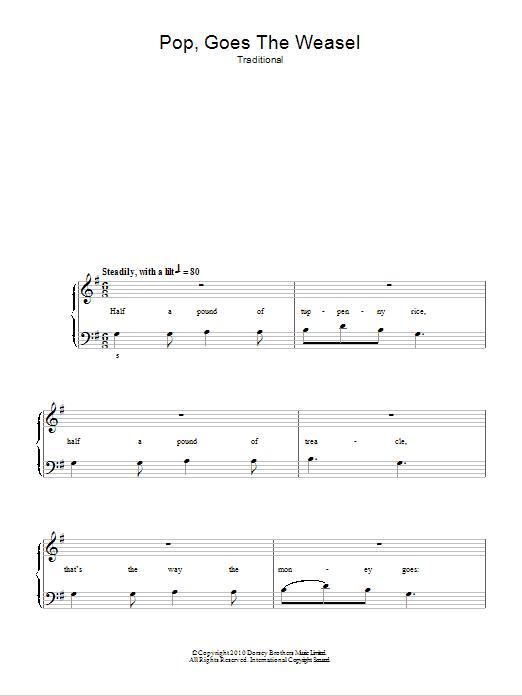 Pop Goes The Weasel (Easy Piano) von Traditional