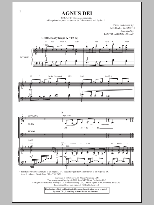 Agnus Dei (SATB Choir) von Lloyd Larson