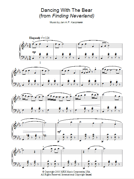 Dancing With The Bear (Piano Solo) von Jan A.P. Kaczmarek