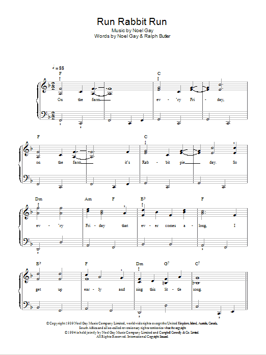 Run, Rabbit, Run (Easy Piano) von Noel Gay