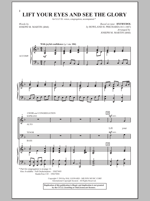 Lift Your Eyes And See The Glory (SATB Choir) von Joseph M. Martin