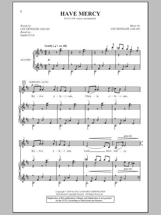 Have Mercy (SATB Choir) von Lee Dengler