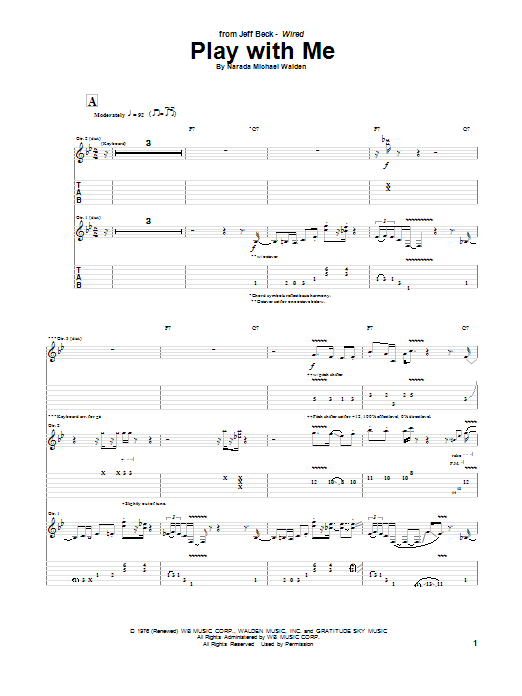 Play With Me (Guitar Tab) von Jeff Beck