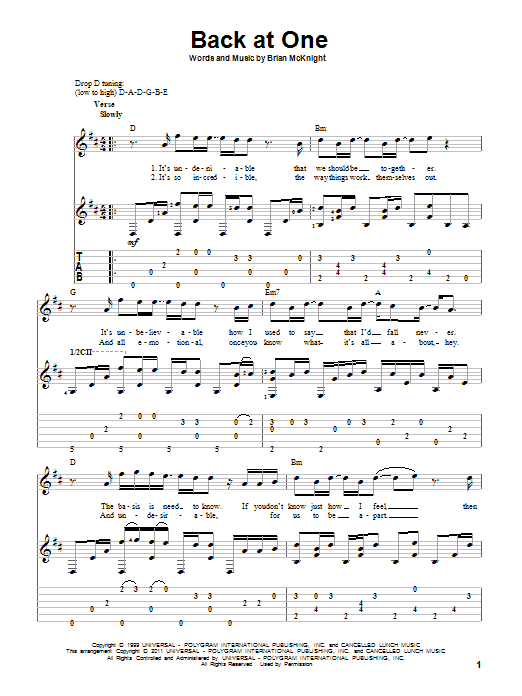 Back At One (Solo Guitar) von Brian McKnight