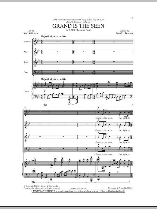 Grand Is The Seen (SATB Choir) von David L. Brunner
