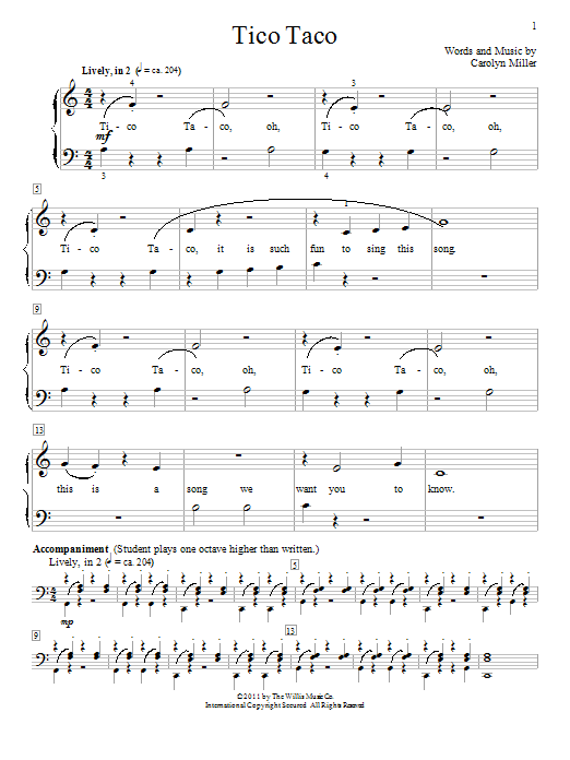 Tico Taco (Educational Piano) von Carolyn Miller