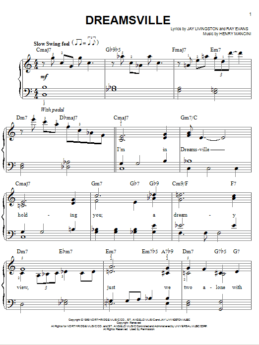 Dreamsville (Easy Piano) von Henry Mancini