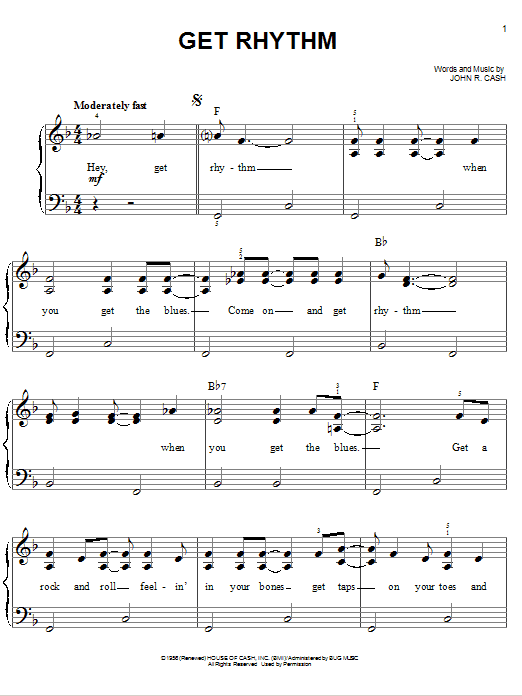 Get Rhythm (Easy Piano) von Johnny Cash