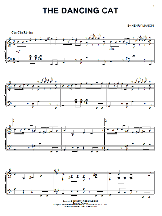 The Dancing Cat (Piano Solo) von Henry Mancini