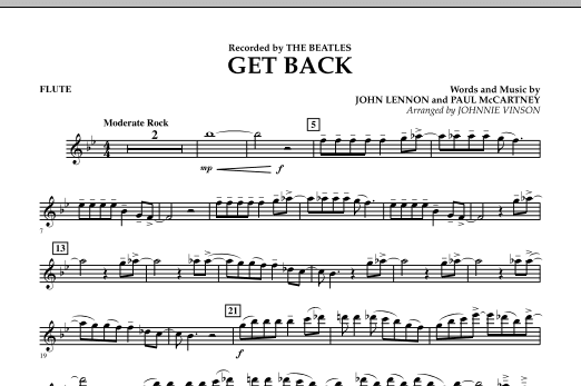 Get Back - Flute (Concert Band) von Johnnie Vinson