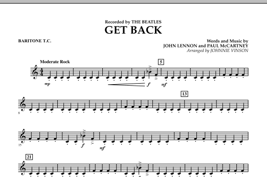 Get Back - Baritone T.C. (Concert Band) von Johnnie Vinson