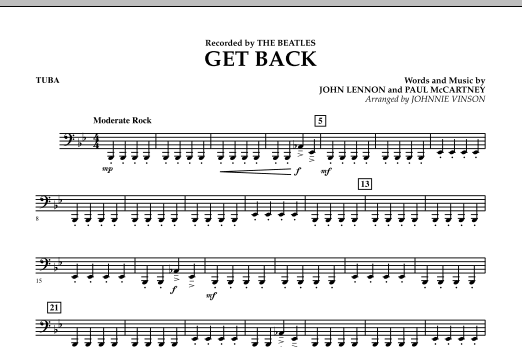 Get Back - Tuba (Concert Band) von Johnnie Vinson