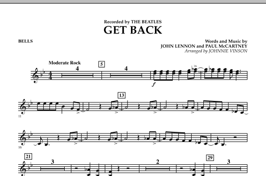 Get Back - Bells (Concert Band) von Johnnie Vinson