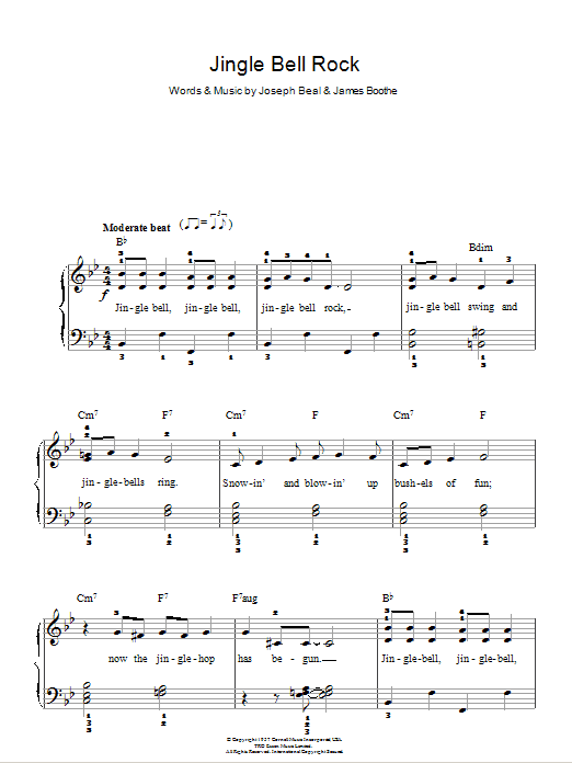 Jingle-Bell Rock (Easy Piano) von Bobby Helms