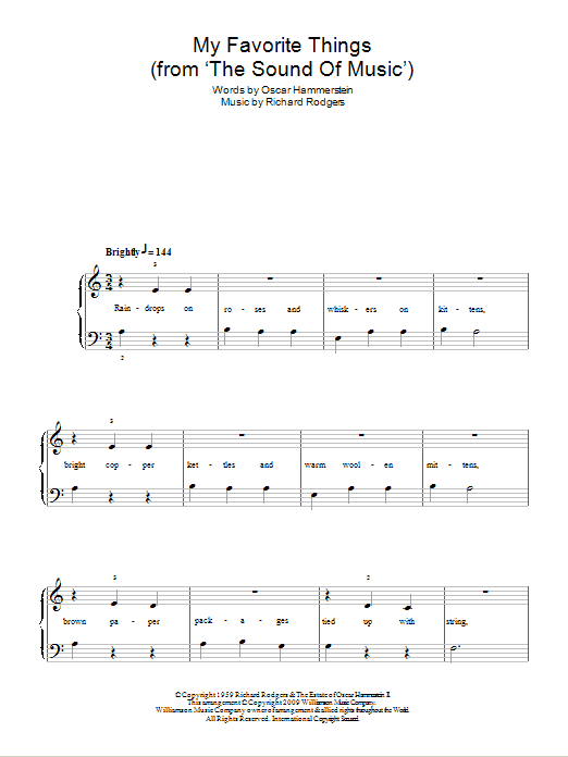 My Favorite Things (Easy Piano) von Rodgers & Hammerstein