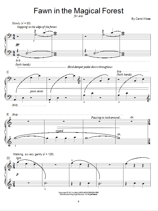 Fawn In The Magical Forest (Educational Piano) von Carol Klose