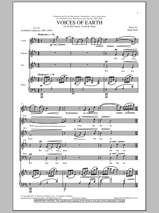 Voices Of Earth (SATB Choir) von Mark Sirett