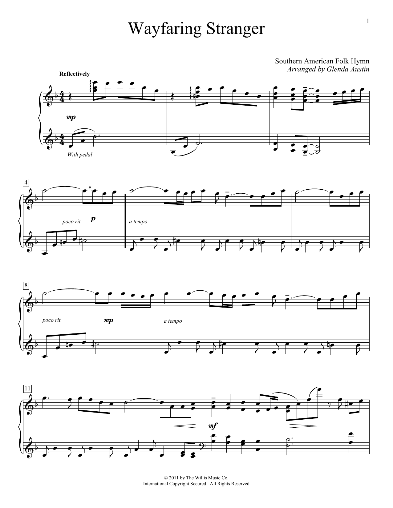 Wayfaring Stranger (Educational Piano) von Southern American Folk Hymn