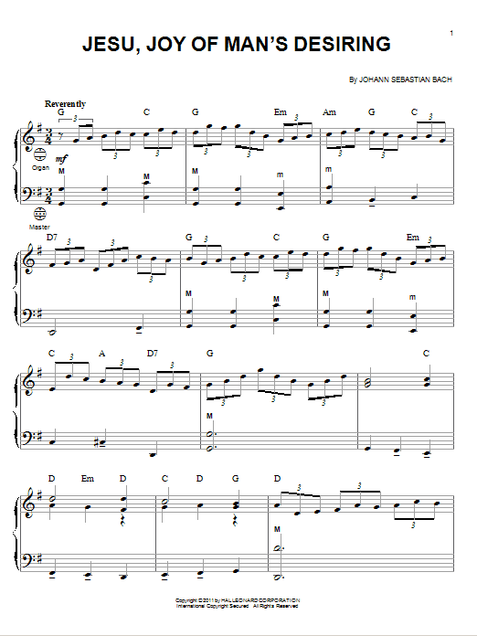Jesu, Joy Of Man's Desiring (Accordion) von Johann Sebastian Bach