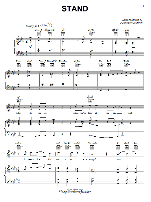 Stand (Piano, Vocal & Guitar Chords (Right-Hand Melody)) von Donnie McClurkin