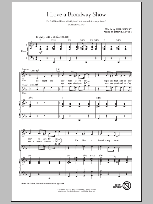 I Love A Broadway Show (SATB Choir) von John Leavitt