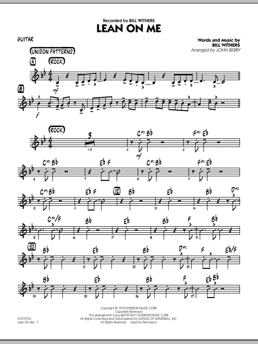 Lean On Me - Guitar (Jazz Ensemble) von John Berry